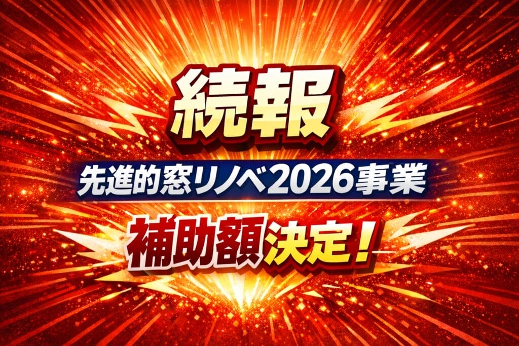 【続報！】先進的窓リノベ2026　補助額決定
